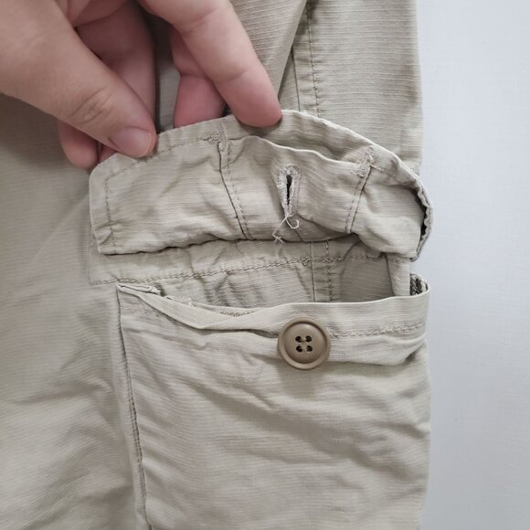 Lucky Brand Dungarees Womens Vintage Khaki Tan Ripstop Cropped Cargo Pants 10/30 - Picture 2 of 11